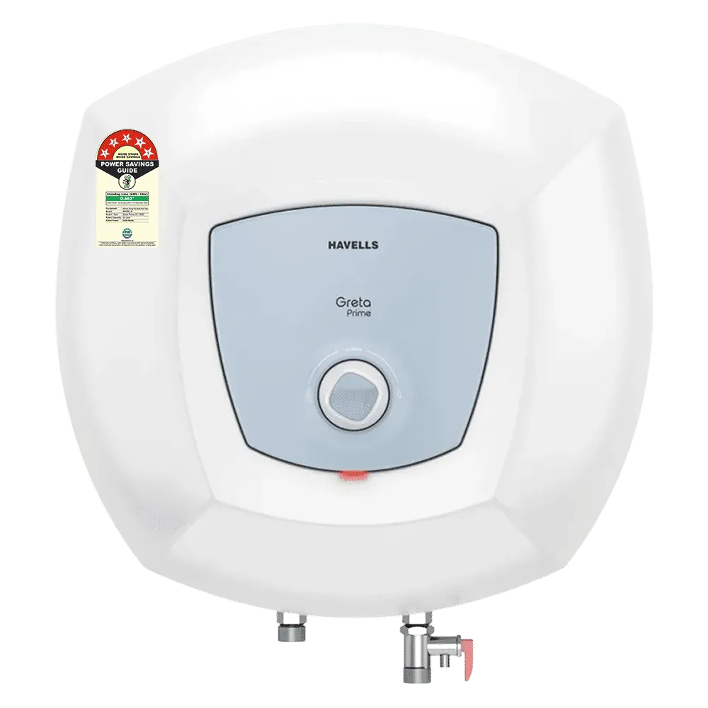 HAVELLS Greta Prime 25 Litre 5 Star Vertical Storage Geyser with Whirlflow Technology (White & Blue)