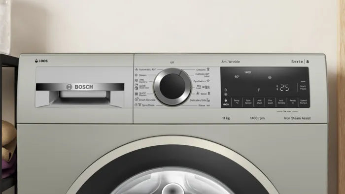 Bosch 11 Kg Fully Automatic Front Load Washing Machine With AutoStain Removal (Series 8, WGA264AXIN, Silver inox)
