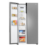 Haier 602 L Side-by-Side Refrigerator with 3 Star, Frost Free, WiFi Enabled, Stabilizer Free Operation (HRS-682SSU1, Shiny Steel)