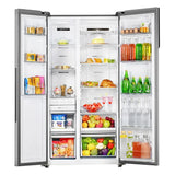 Haier 602 L Side-by-Side Refrigerator with 3 Star, Frost Free, WiFi Enabled, Stabilizer Free Operation (HRS-682SSU1, Shiny Steel)