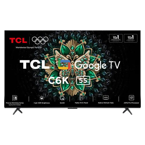 TCL C6K Series 139 cm (55 Inch) 4K Ultra HD Mini LED Google TV – Ultra Slim Design, AIPQ Processor, Dolby Audio – 55C6K