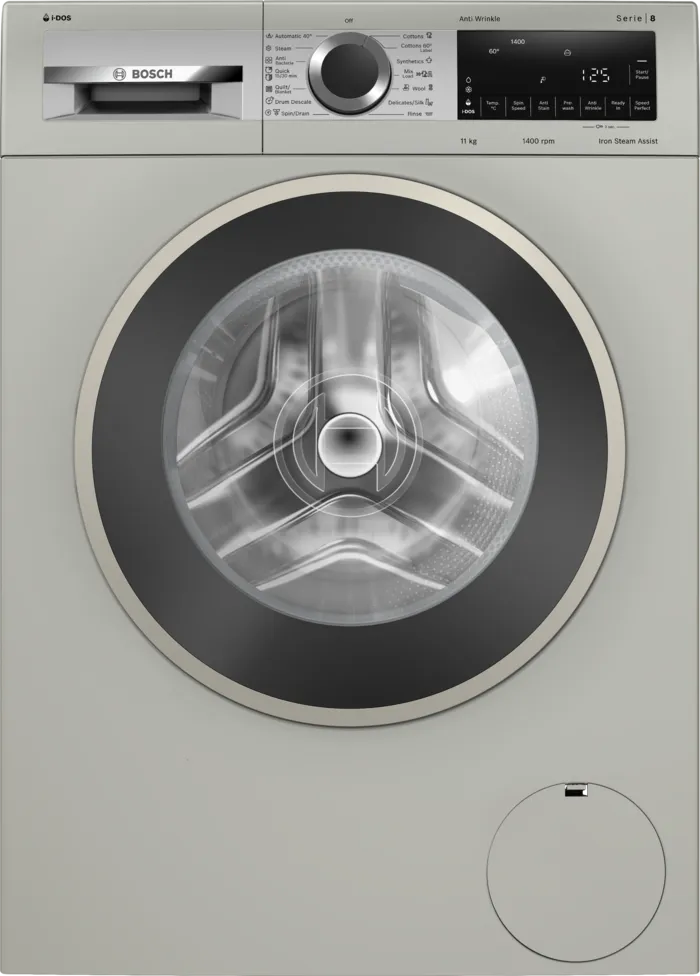 Bosch 11 Kg Fully Automatic Front Load Washing Machine With AutoStain Removal (Series 8, WGA264AXIN, Silver inox)