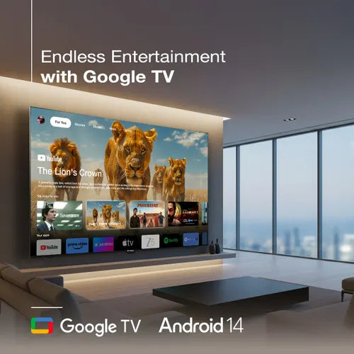 Sansui 190cm (75 Inch) 4K Ultra HD QLED Smart Google TV - HDR10+/HLG, Dolby Vision, Far Field Voice control, Dolby Atmos, Screen Sharing, Google Assistant, JSW75UG23QF