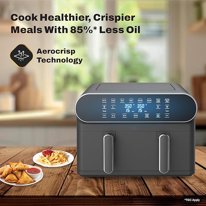 Havells ProLife Delicia 10.5L Digital Air Fryer: 360° Rapid Air Technology, Touch Panel