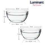 Luminarc Tempered Stackable 1.1L, 2.0 L Mixing Bowl Pack of 2