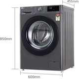 Efficient Cleaning: LG 7kg Black Washer with Steam.