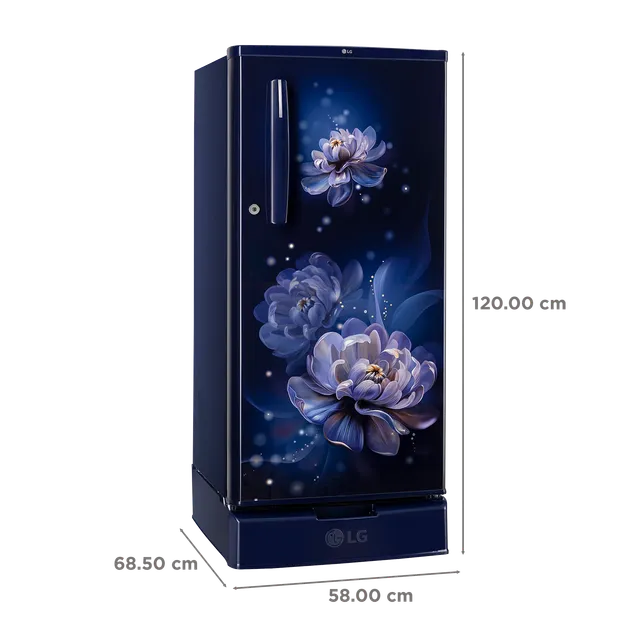 LG 185L Single Door Refrigerator | DEFT Technology, 10 Year Warranty, Steel/Blue | GL-D1925WORB