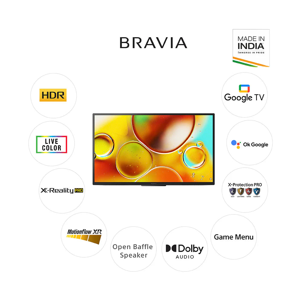 Sony BRAVIA 80 cm (32) HD Ready Smart LED Google TV KD-32W835 (Black)