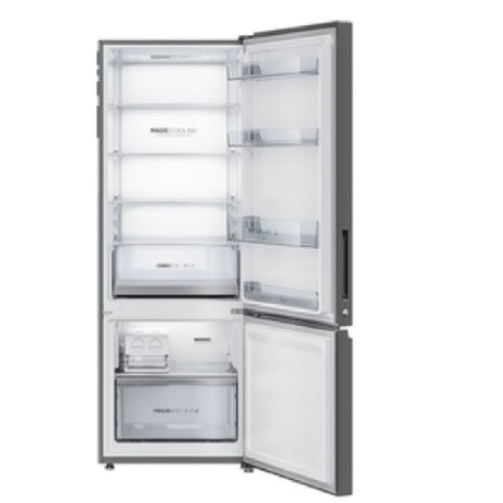 Optimal Cooling with Haier: 325L Black Glass Double Door Fridge - Modern Convenience