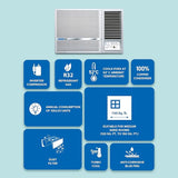 Blue Star 1.5 Ton 5 Star Inverter Window AC | Copper Coil | Multi Sensors | Blue Fins Protection | WIA518LXU