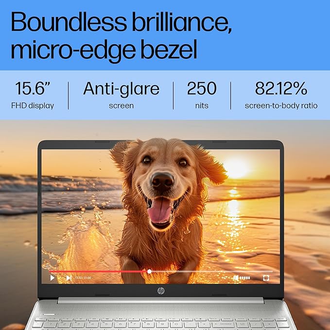 HP Laptop 15s AMD Ryzen 7 5700U, 15.6-inch (39.6 cm) FHD, Anti-Glare Laptop (16 GB/512 GB/AMD Radeon Graphics/Dual Speakers/Backlit KB/Win 11/1.69kg/Natural Silver, 15s-eq2084AU