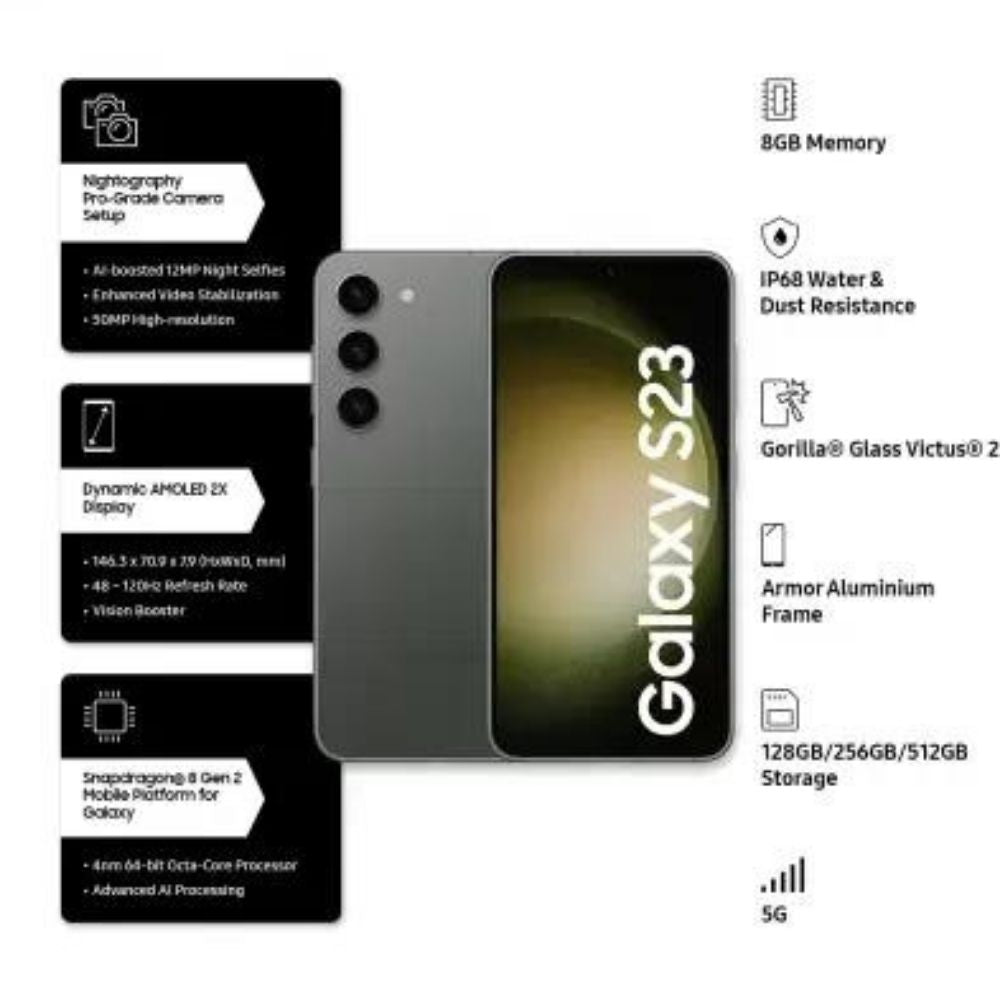 Samsung Galaxy S23 5G (8 GB RAM, 128 GB Storage, Green