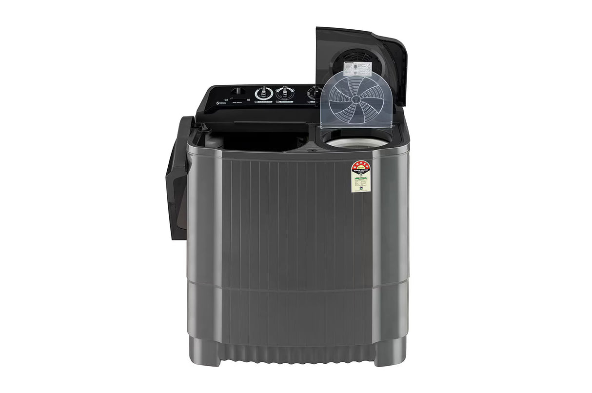 LG 9.5Kg, Semi Automatic Top Load Washing Machine, , Roller Jet Pulsator + Soak, Rat Away, Middle Black (P9555SKAZ)