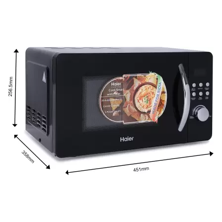 Sleek and Powerful: Haier 20 L Grill Microwave Oven - Black