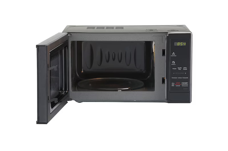 LG MS2043BP 20L Solo Microwave Oven with Grill, i-Wave Technology, Anti-Bacteria Cavity, Glass Door – Floral Black