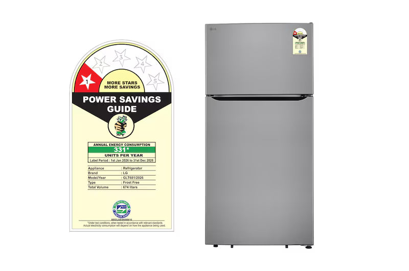 LG GL-T6816ODPZ Side-by-Side Refrigerator (674L, Smart Inverter Compressor, Multi Air Flow Cooling, Frost Free, Shiny Steel Finish, Double Door)