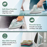Havells Elece 1200W Steam Iron: 170ml Tank, Self-Clean, Vertical Steaming (Pista Green)