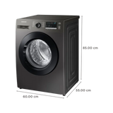 SAMSUNG 8 kg 5 Star Inverter Fully Automatic Front Load Washing Machine (WW80T4040CX1TL, Diamond Drum, Inox)