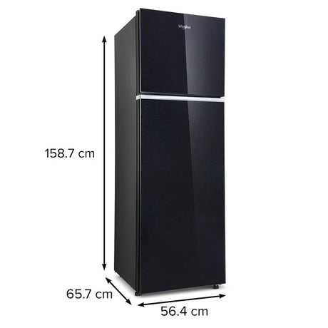 Whirlpool 231L Inverter Double Door Refrigerator, Crystal Black, 2023 Model (W.POOL REF 21671)