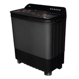 Haier 11 Kg Semi Automatic Washing Machine with Toughened glass (HTW110-178FL,Black)