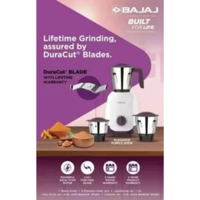 Experience the convenience of a stand grinder with Bajaj's Ninja Series Carve 750 in stylish colors.