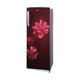 Efficient Home Appliances: Haier 185L Single Door Refrigerator - Stylish Red Peony