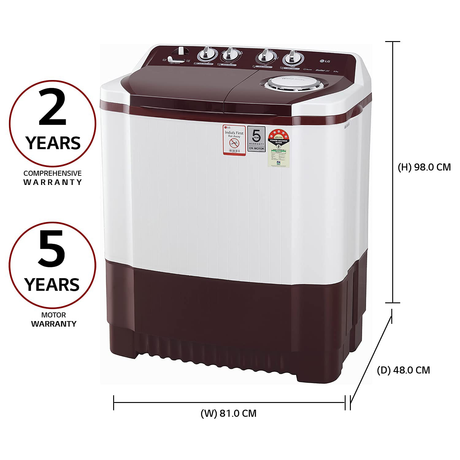 Simplify laundry with the LG 8kg Semi Automatic Top Load Washer in White.