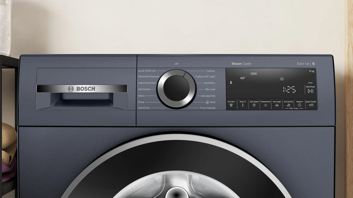 BOSCH 9 kg 5 Star Fully Automatic Front Load Washing Machine (Series 6, WGA1420PIN, Anti Wrinkle Feature, Dark Lake)