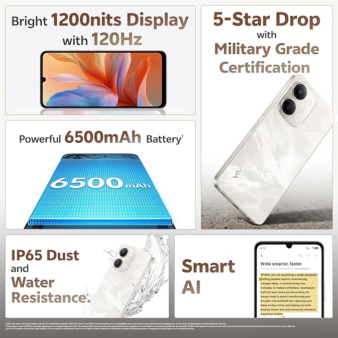 Vivo Y11 5G 4GB/128GB | 6.56" Large Display, 5000mAh Battery, Metal Blue