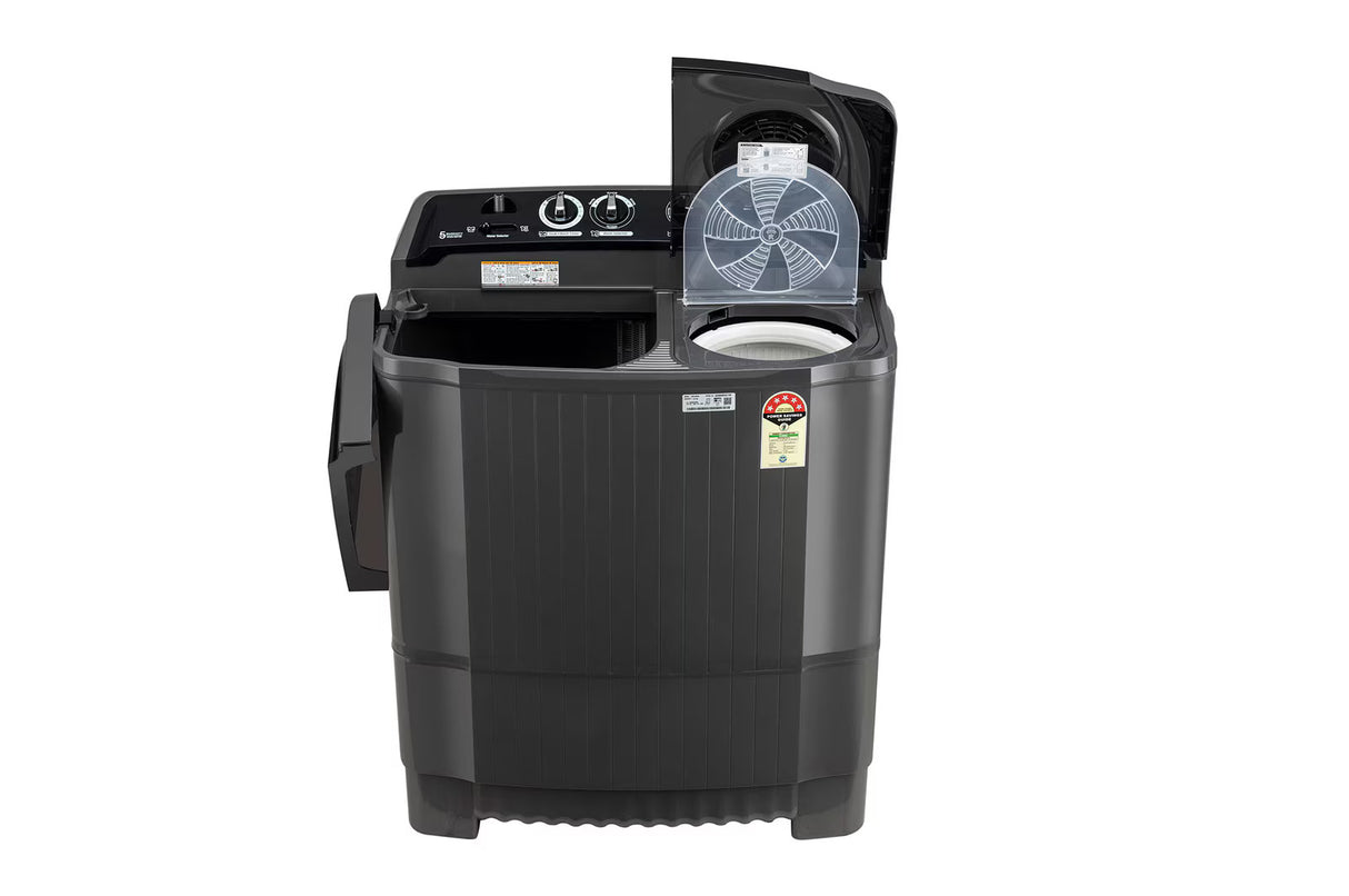 LG 8Kg Semi Automatic Top Load Washing Machine, Roller Jet Pulsator + Soak, Middle Black (P8015SKAZ)