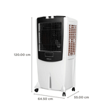 Bajaj Shield Mighty 122L Desert Air Cooler – Turbo Fan & Antibacterial Honeycomb Technology, White