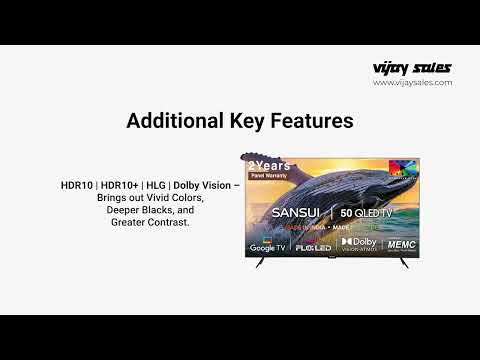 Sansui 127 cm (50 Inch) 4K Ultra HD QLED Smart Google TV JSW50UG23Q | Dolby Vision, HDR10+ & HLG | MEMC & HSR 120Hz | Dolby Atmos | Screen Sharing | Google Assistant | Bezel-Less LED TV