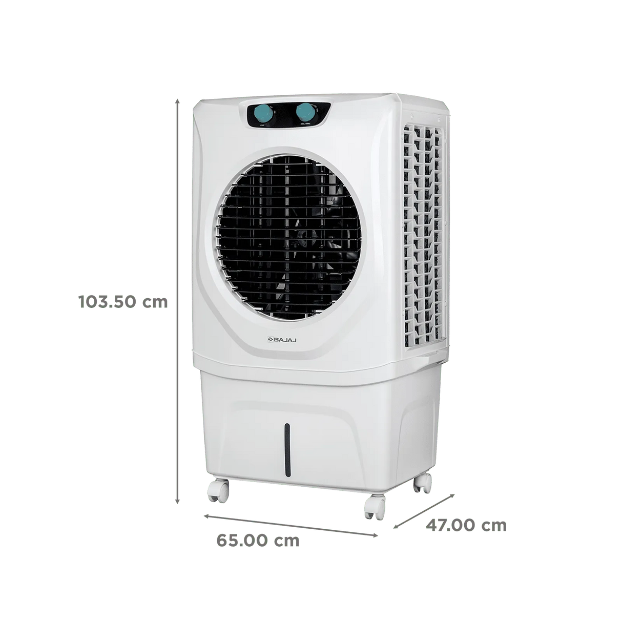Bajaj Shield Chisel 74L Desert Air Cooler – Turbo Fan Technology, 4-Way Swing, White