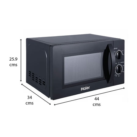 Haier HIL2001MWPH 20L Solo Microwave Oven | 5 Power Levels, 35-Min Timer, Black