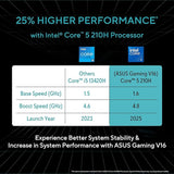 ASUS Vivobook 16 Gaming V16 V3607VU-RP550WS (Intel Core 5 210H, 16GB DDR5, 512GB SSD, NVIDIA RTX 4050 6GB, 16” WUXGA 144Hz, Windows 11, Office 2024, AI Laptop)