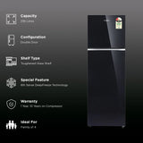 Whirlpool NeoFresh 235 L Frost Free Double Door Refrigerator 2 Star with 6th Sense Tech (22328, Black)