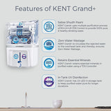 KENT Grand Plus 9 L RO Water Purifier with UV, UF, TDS Control & UV LED – White