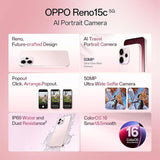 Oppo Reno15C 5G (Afterglow Pink, 8GB RAM, 256GB Storage) – AI Camera, 120Hz Display & Fast 5G Performance