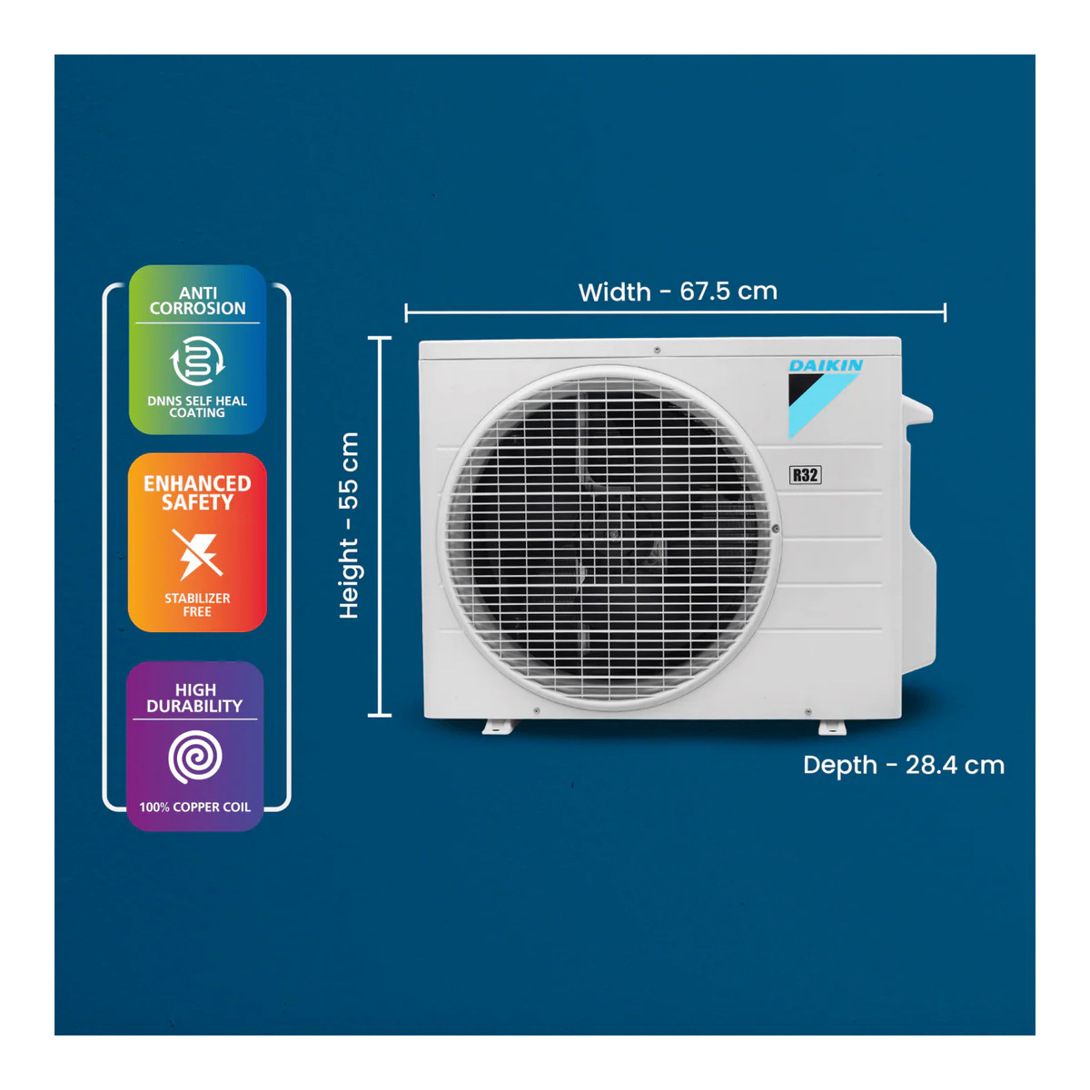 Daikin 1.5 Ton 2 Star Fixed Speed Split AC 2026 Model | Power Chill Technology | PM2.5 Air Filter | Copper Condenser | FTQ50XV16UCB