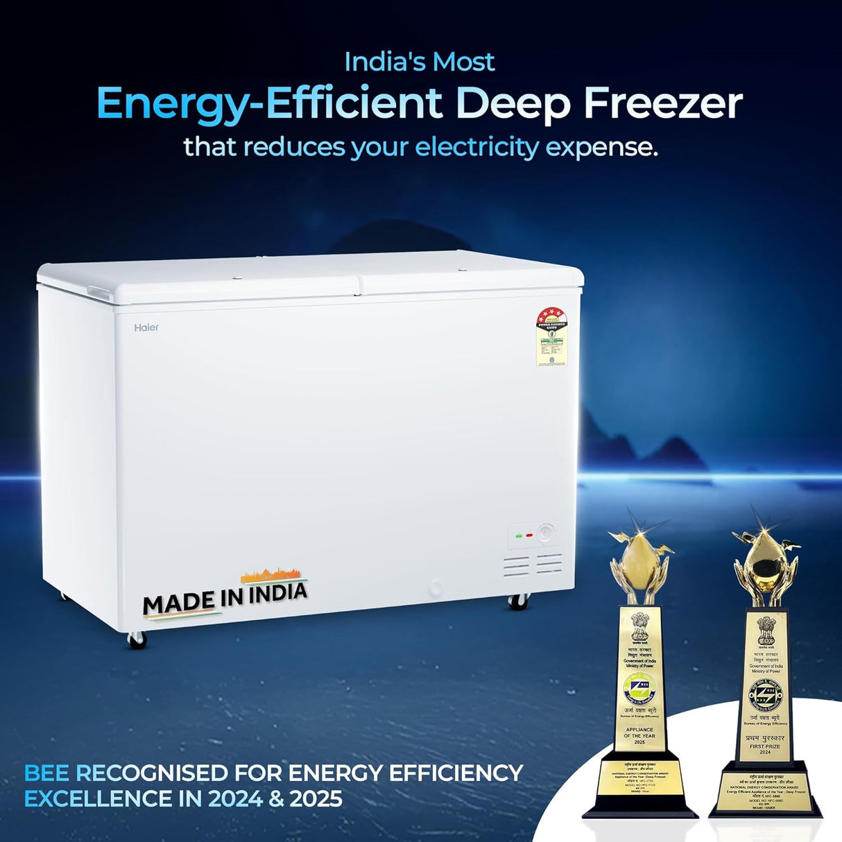 Haier HFC-320DPW4 Convertible Deep Freezer 310L with Metal Liner & Fast Cooling Technology