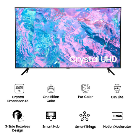 Elevate viewing with Samsung's 55" UHD Smart LED TV 55CU7700 – sleek and intelligent.