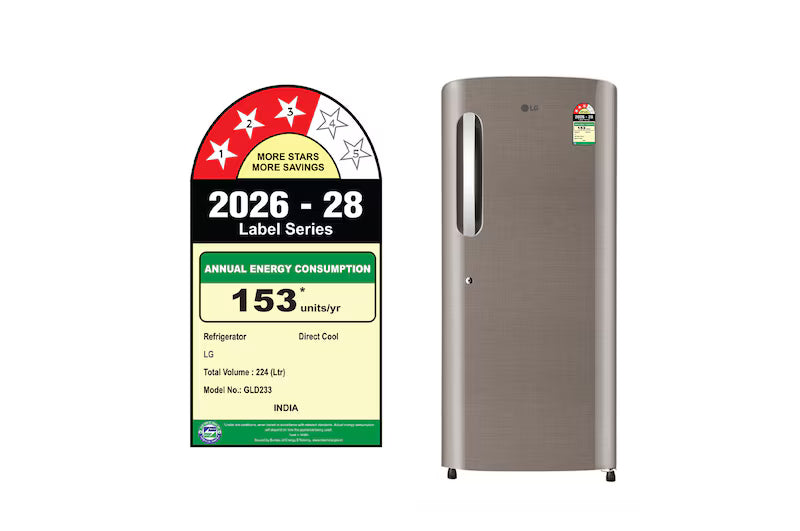 LG 224L Double Door Refrigerator | GL-D2336YAFS | Smart Inverter Compressor, Moist 'N' Fresh