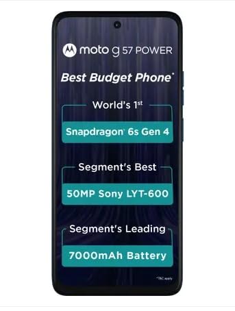 Motorola Moto G57 Power 5G (8GB RAM, 128GB Storage, P. Fluidity) – Snapdragon 6s Gen 4 & 7000mAh Battery