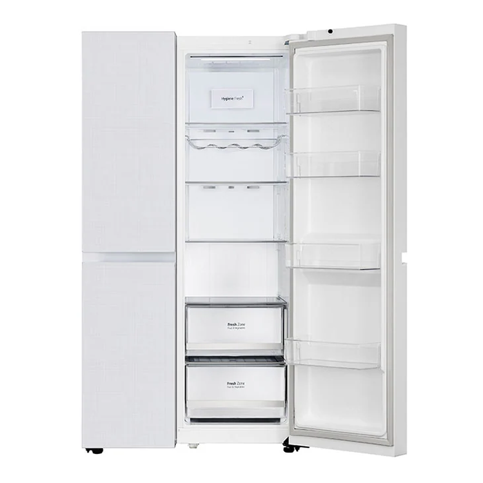 LG Side-by-Side Fridge: 650L, Convertible, Linen White - Stylish and Efficient