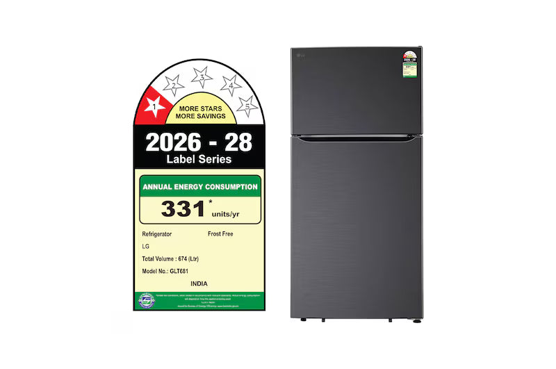 LG 674L Double Door Refrigerator | GLT6816ODMC | Smart Inverter Compressor, Multi-Air Flow, Black Finish