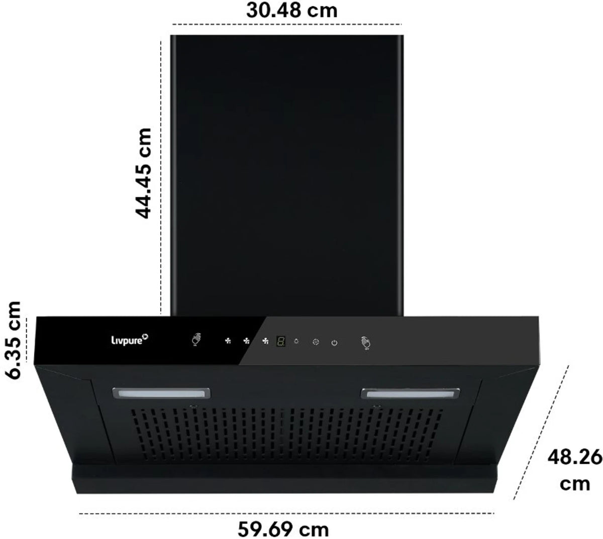 Livpure Elevate Voice 60cm Kitchen Chimney: Voice Control, Filterless Auto-Clean, Motion Sensor