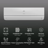 Godrej SIC 18TTC3 WYA Convertible 1.5 Ton 3 Star Inverter Split AC with I-Sense Technology (Copper Condenser, 40101701SD01522)