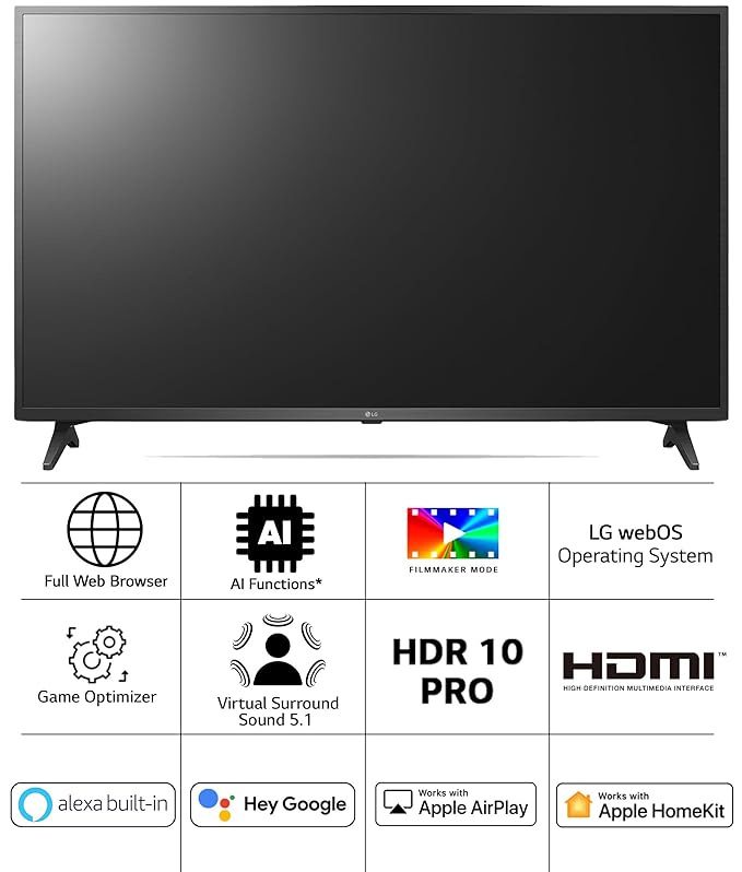 LG 139 cm (55 inches) 4K Ultra HD Smart LED TV 55UQ7500P (Ceramic Black)