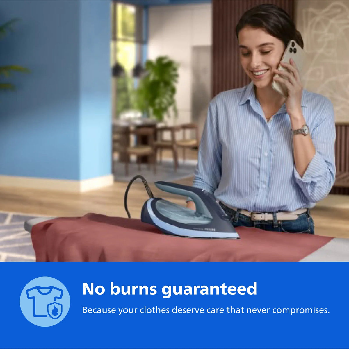 Philips DST6120/20 2600W Premium Steam Iron: SteamGlide Advanced, 55g/min Steam Boost, OptimalTEMP