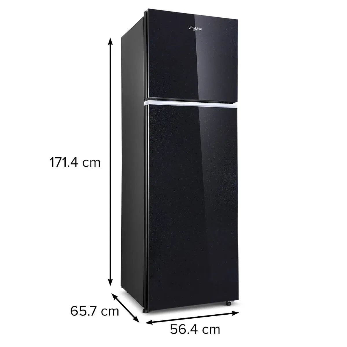 Whirlpool IntelliFresh 259L Frost Free Double Door Refrigerator | IntelliSense Inverter, Crystal Black, 2 Star